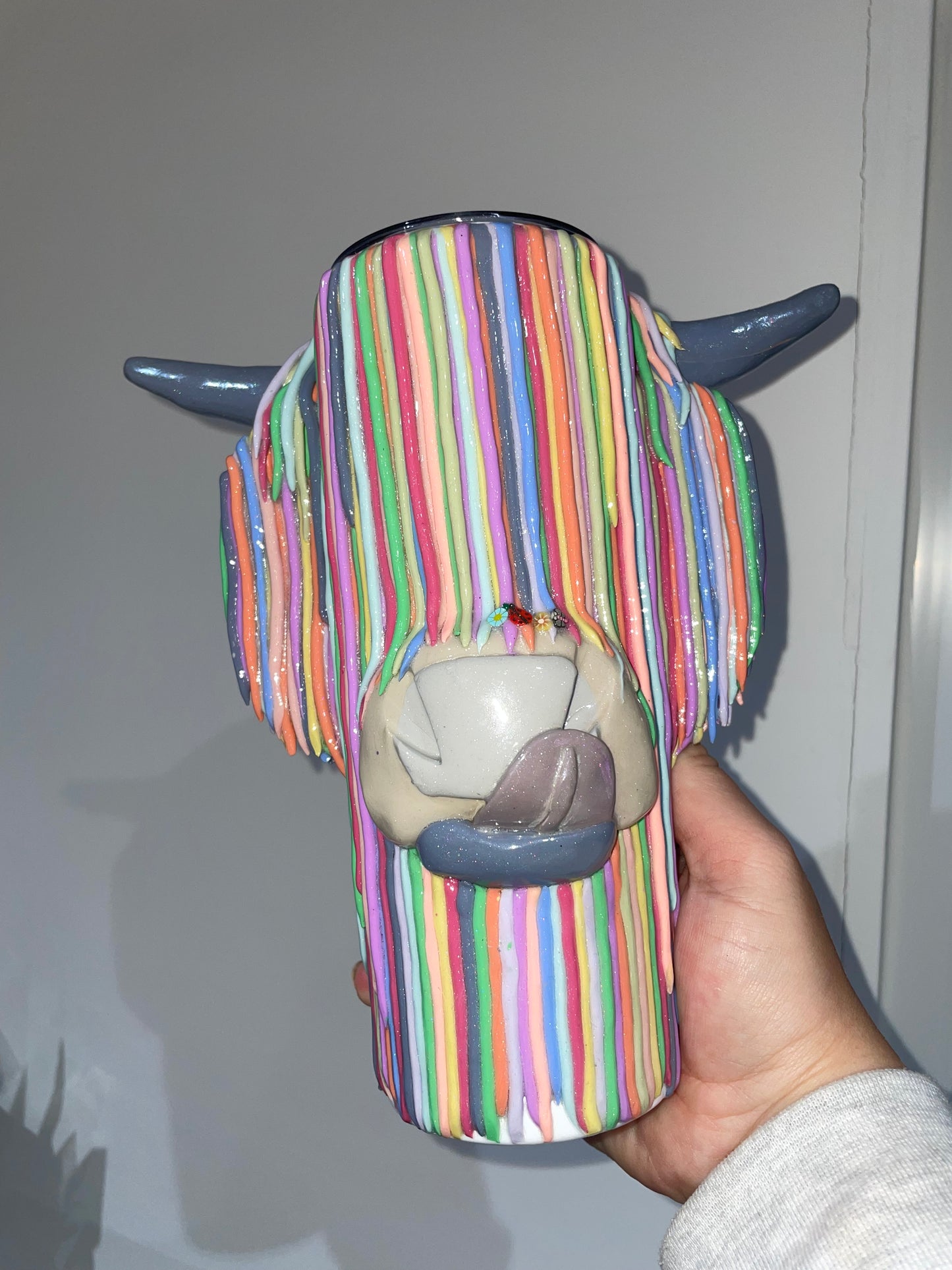 In it to win it 3D Rainbow Cow Tumbler