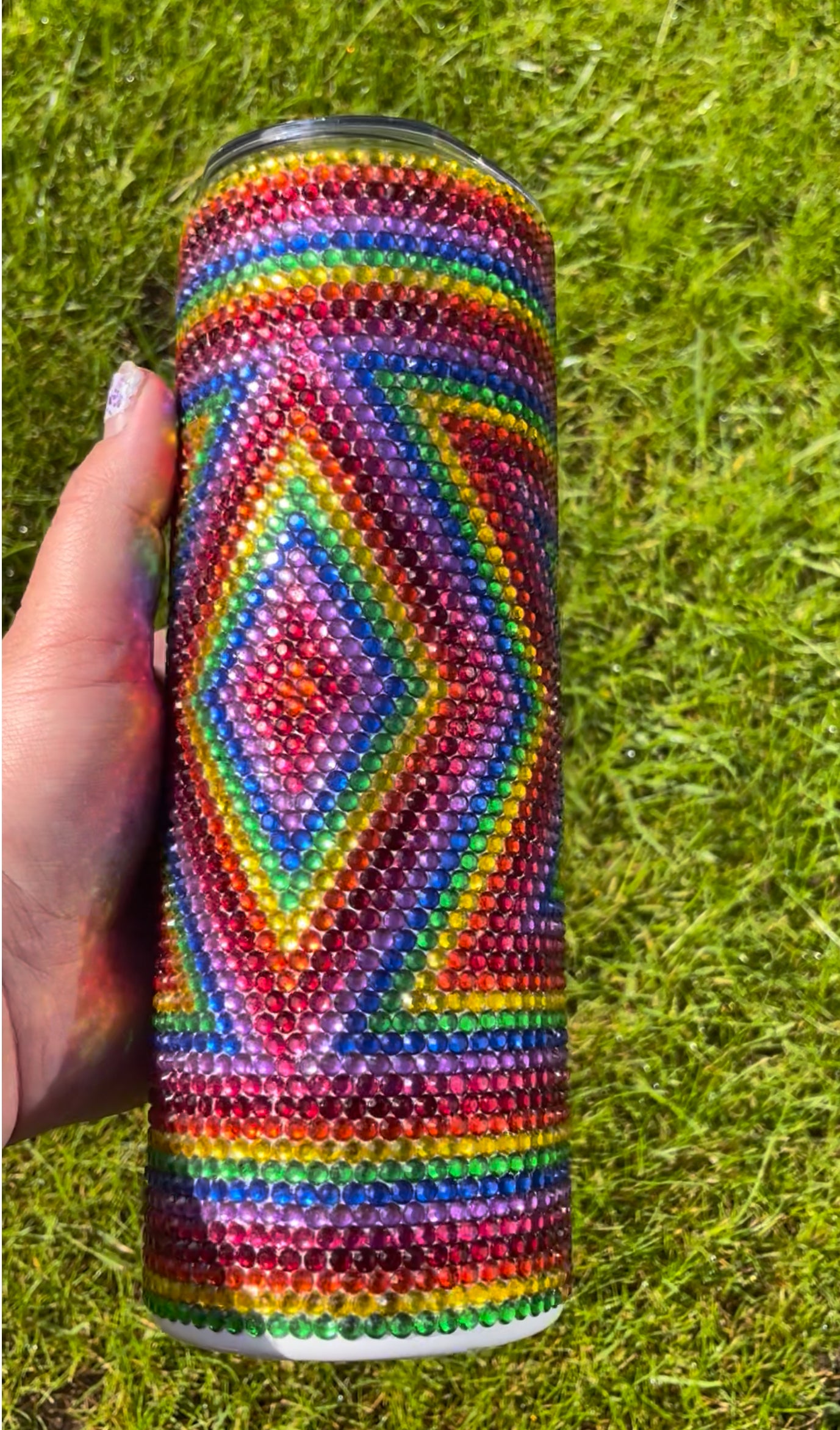 Rainbow Star Rhinestone Tumbler