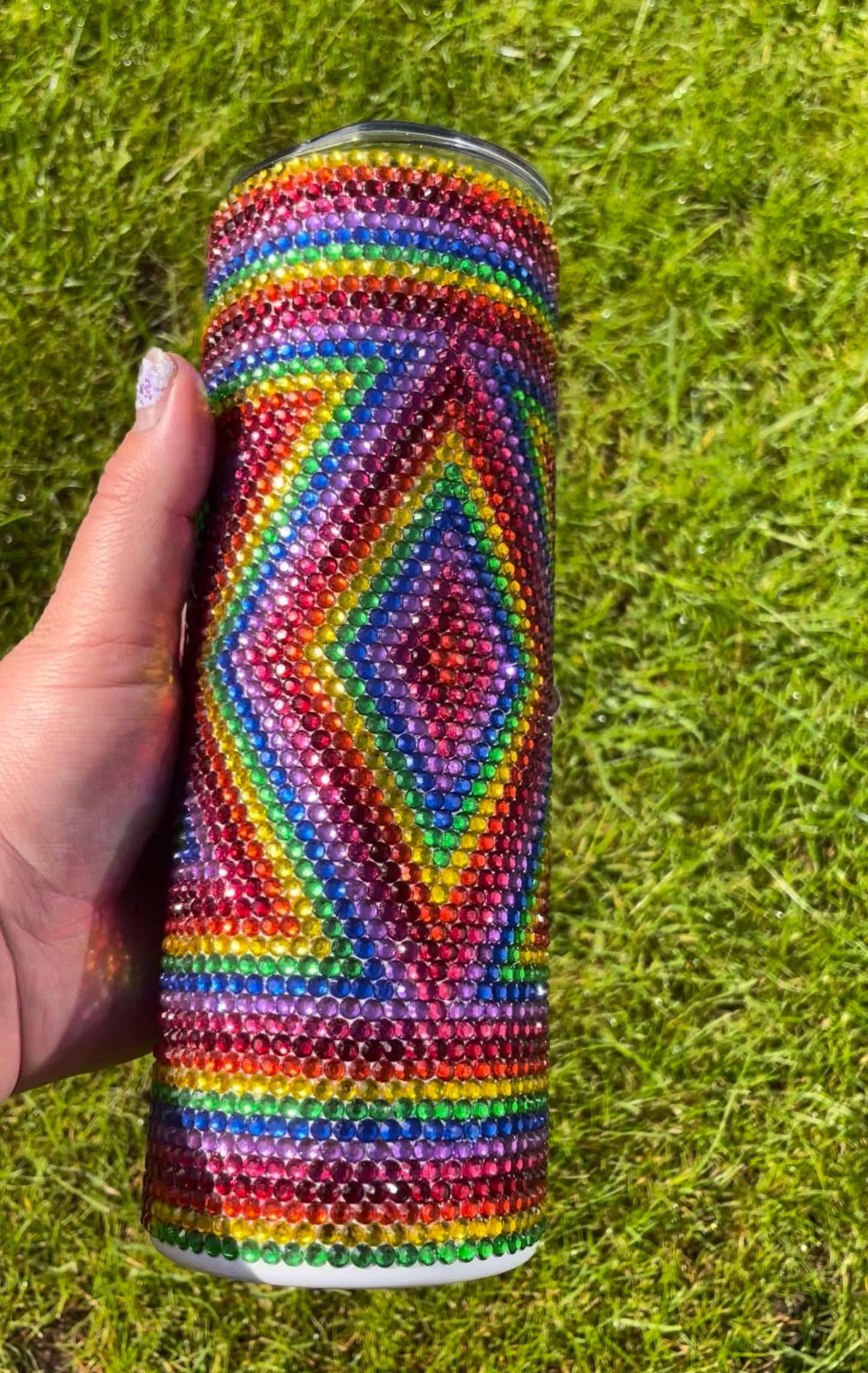 Rainbow Star Rhinestone Tumbler