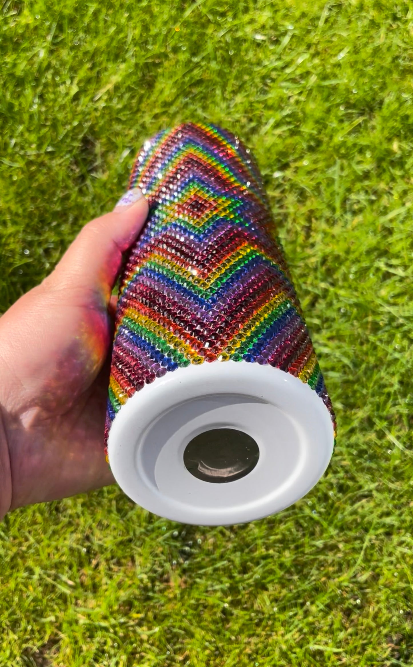 Rainbow Star Rhinestone Tumbler