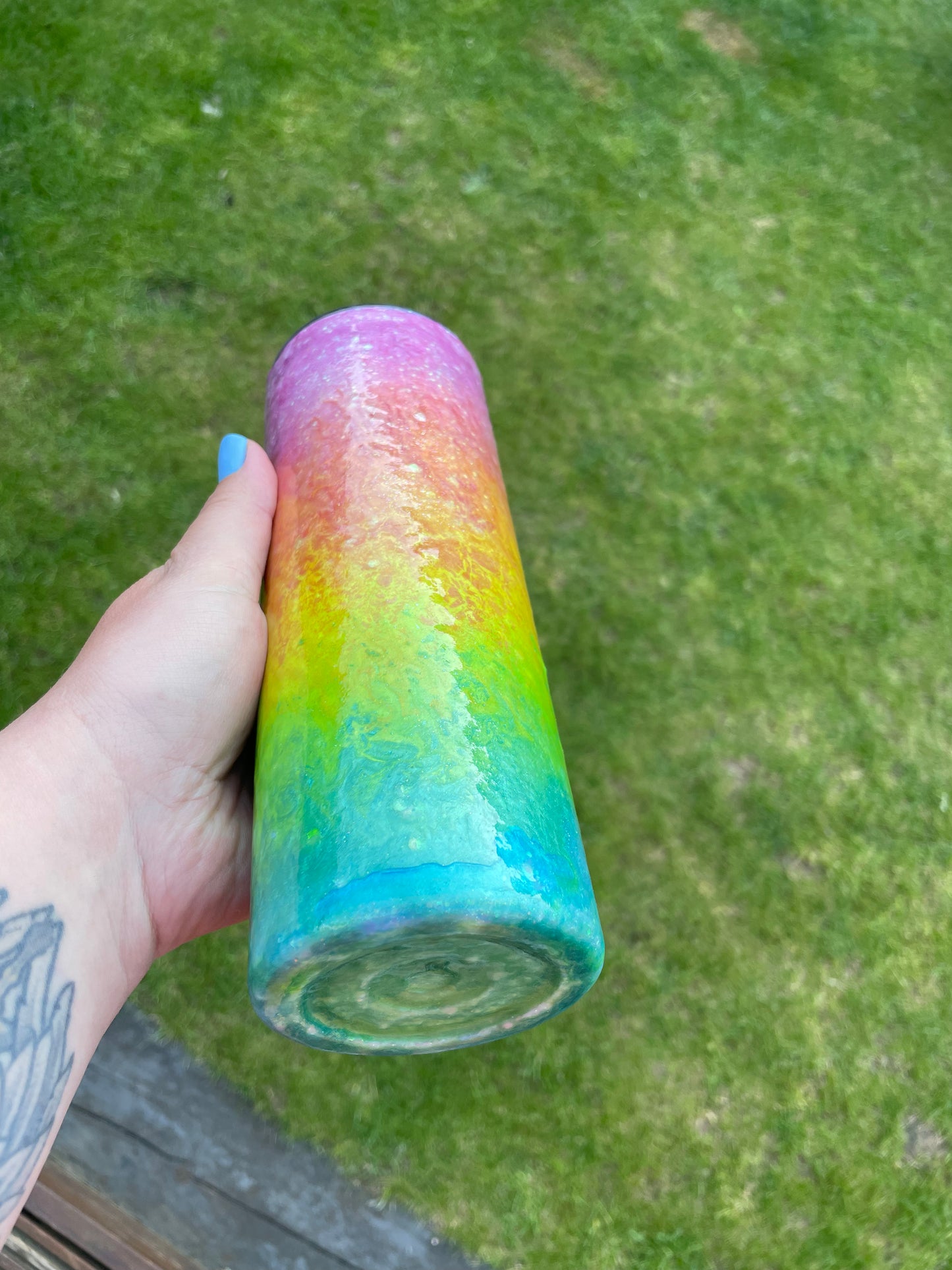 Rainbow swirl tumbler