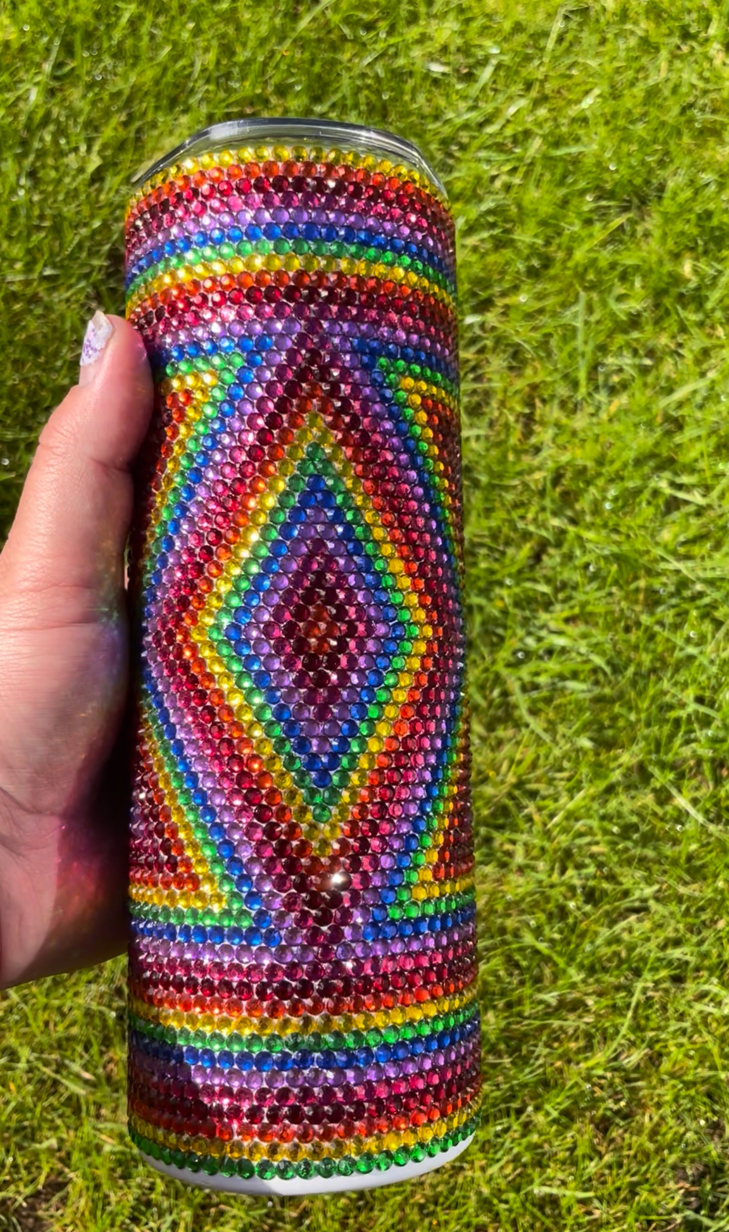 Rainbow Star Rhinestone Tumbler