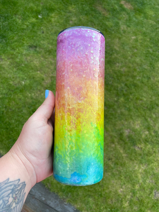 Rainbow swirl tumbler