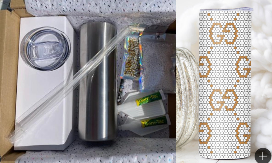 GG Bag Inspired Rhinestone Tumbler Kit