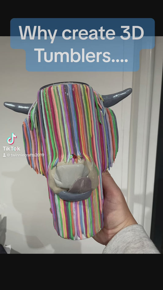 In it to win it 3D Rainbow Cow Tumbler