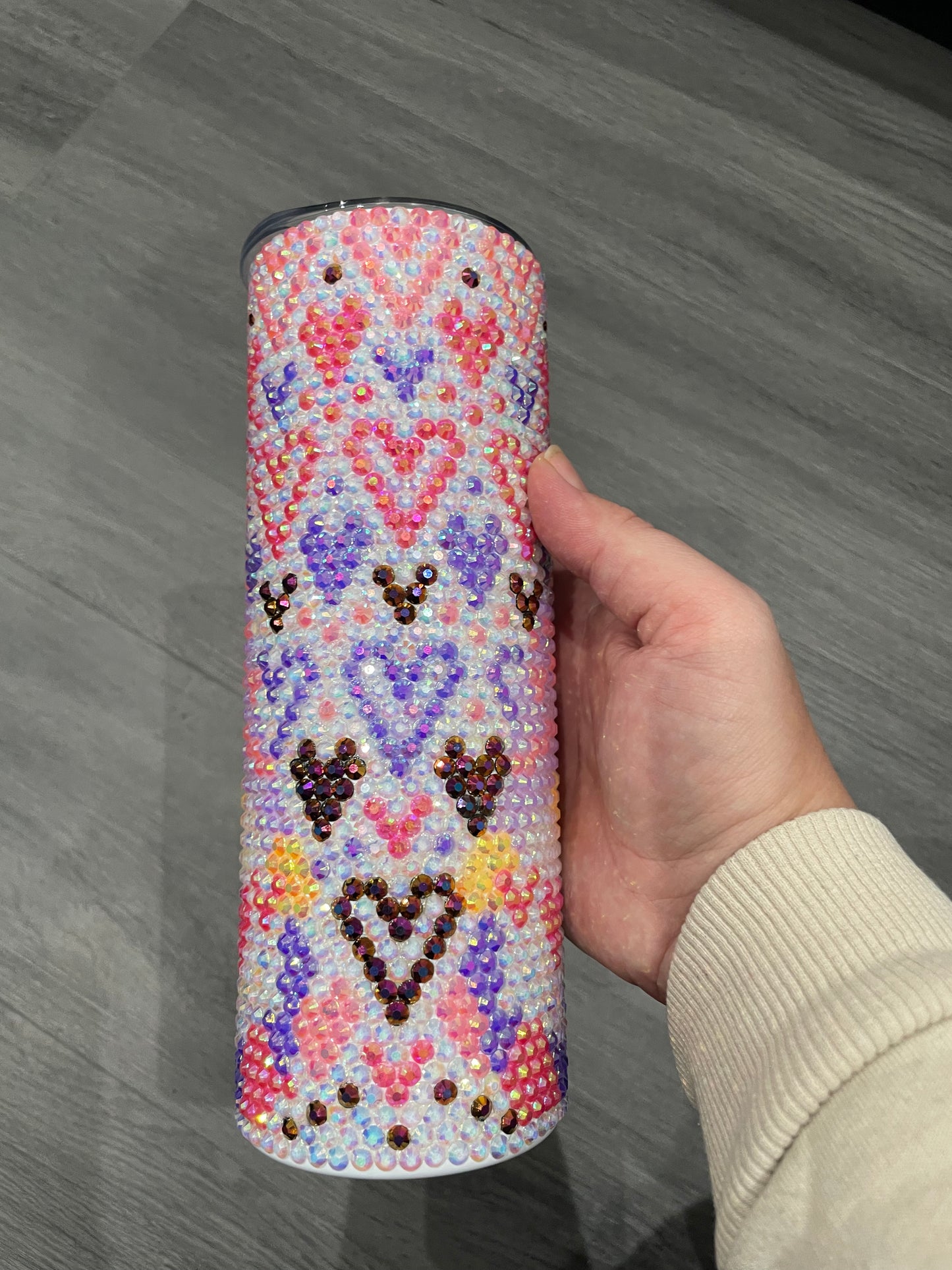 Heat and Gnome rhinestoned tumbler.