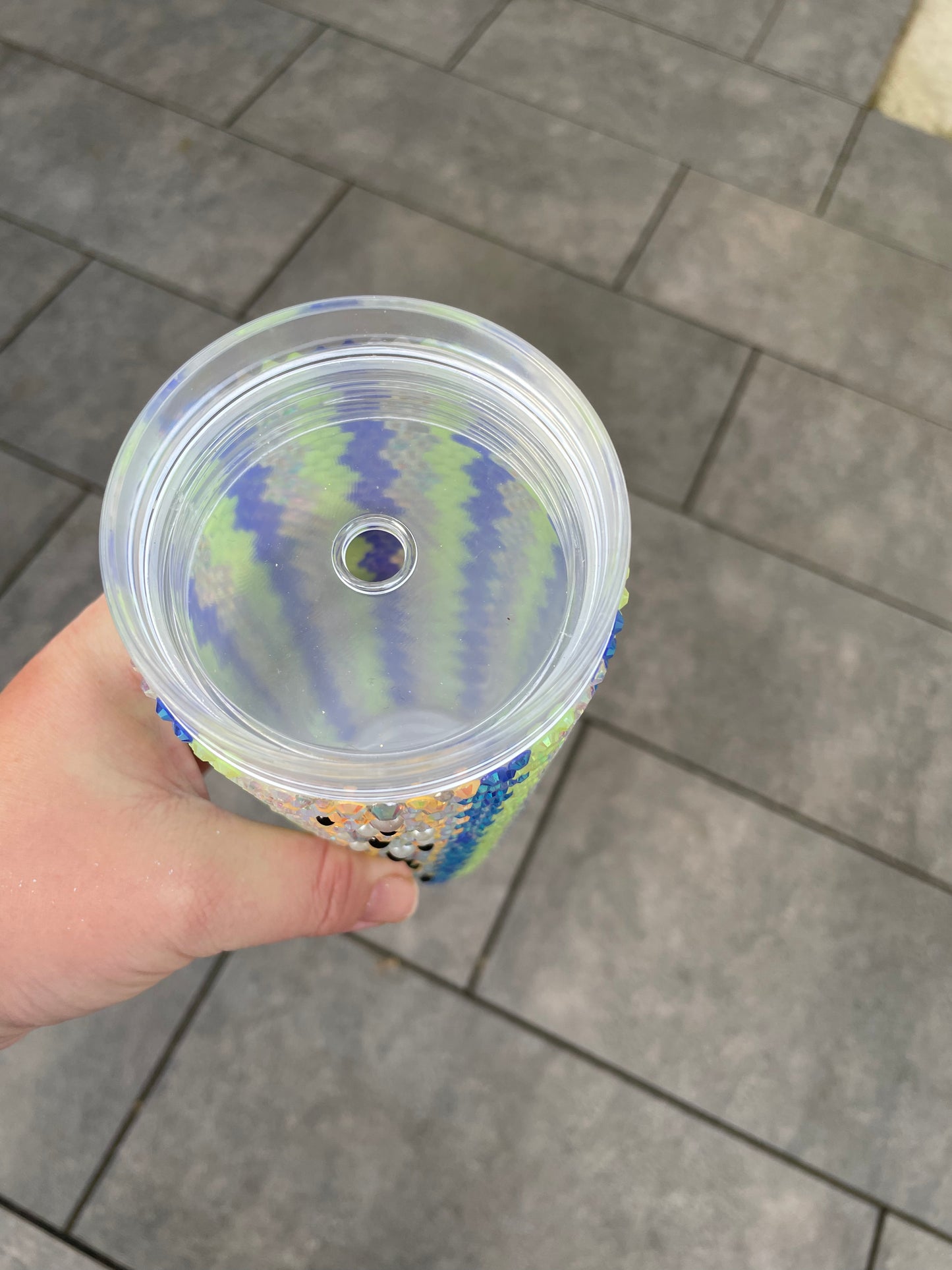 Blue zig zag tumbler